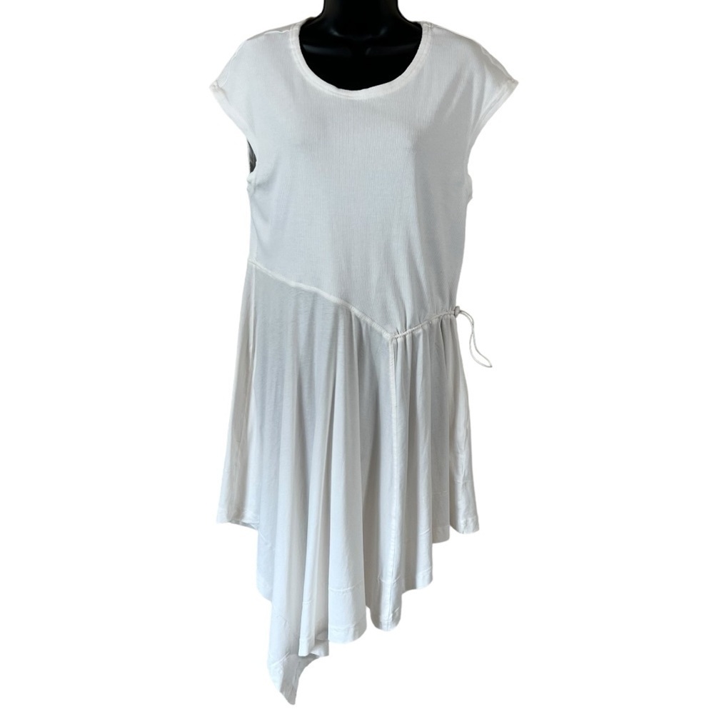 DAILY PRACTICE BY ANTHROPOLOGIE SHORT-SLEEVE ASYMMETRICAL MIDI DRESS